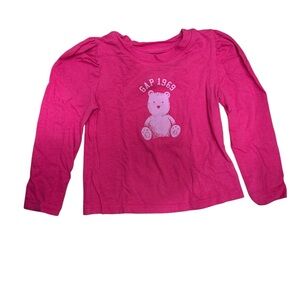 GAP Kids Fuchsia Long Sleeve Tee with Bear